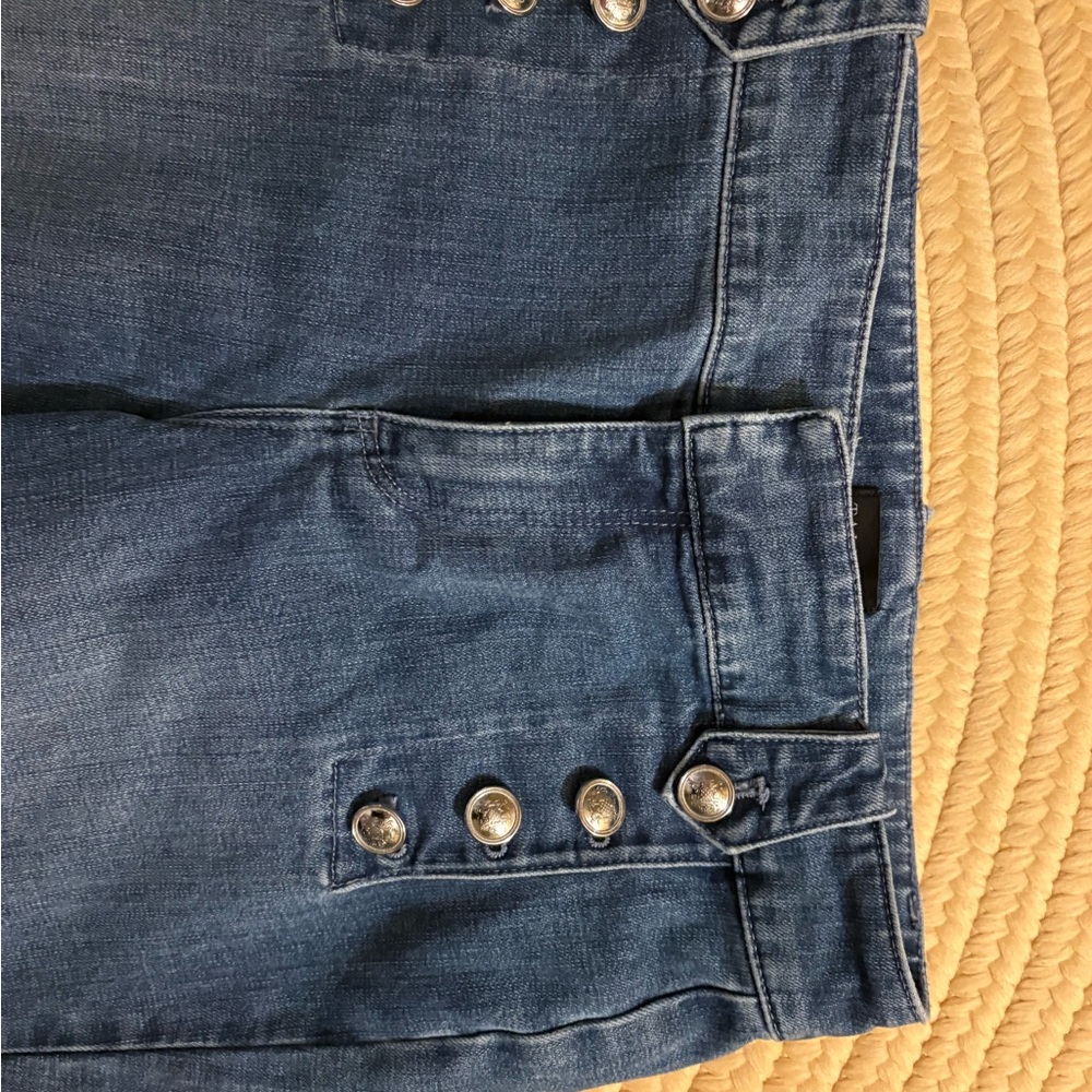 Talbots Blue High Rise Jeans with Silver Button - Never Worn